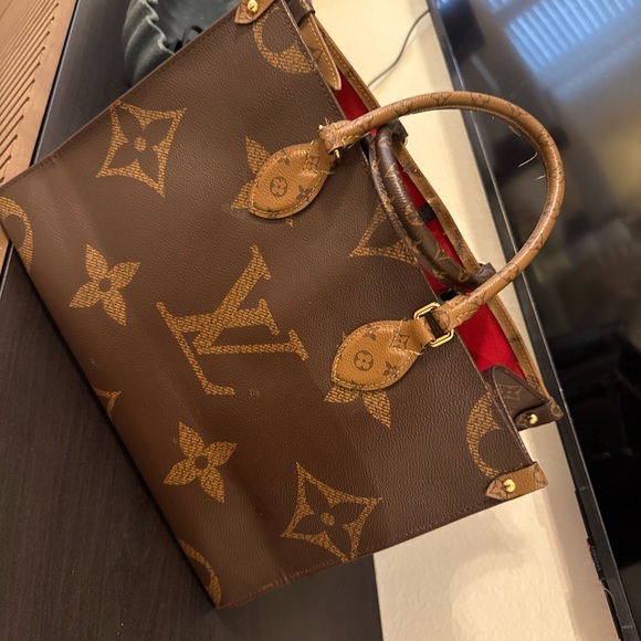 Louis Vuitton Brown and Gold Monogram Tote - Picture 2 of 3